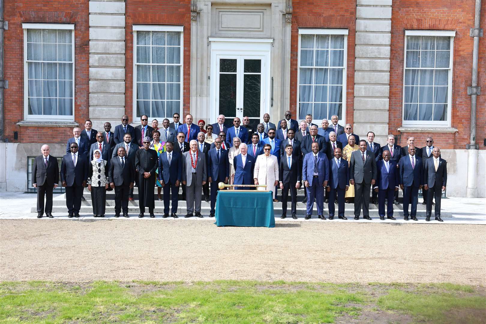 The King with Commonwealth leaders at the reception at Marlborough House (Chris Jackson/PA)