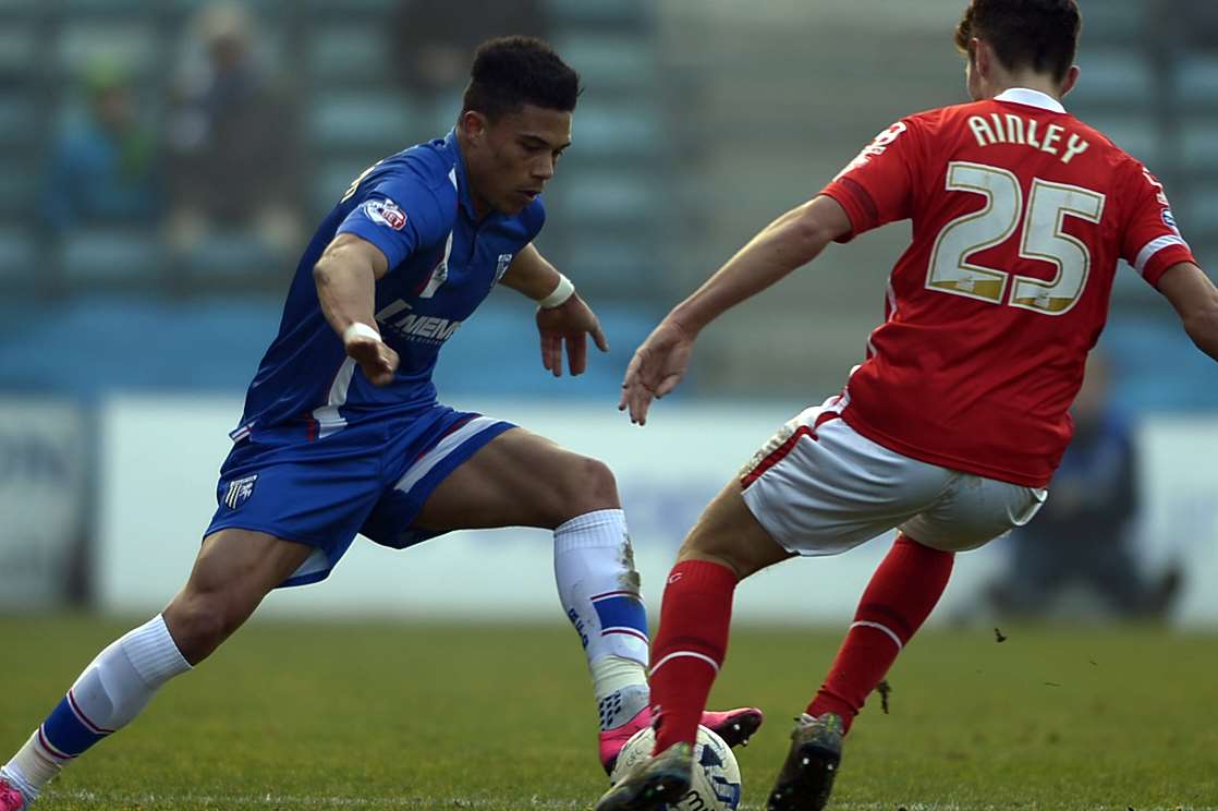 Bradley Garmston in action for Gillingham Picture: Barry Goodwin