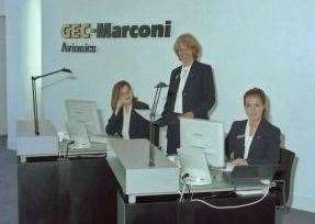 Receptionists working for GEC-Marconi Avionics in 1993. Picture: BAE Systems