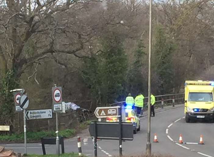 Emergency crews at the scene on the A291 Canterbury Road