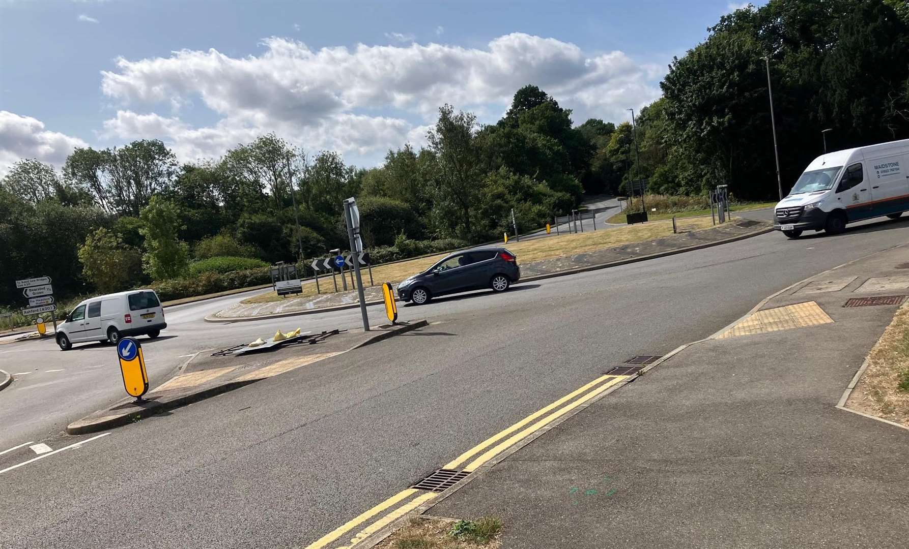 The A249 roundabout near Bearsted where widening work has been shelved