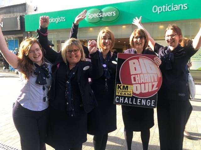 Staff at Specsavers’ Maidstone branch, who are looking forward to taking part in the Maidstone heat of the KM Big Charity Quiz (20577101)