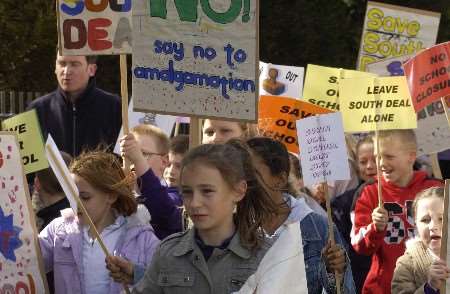 South Deal Primary school children parade through the town. Picture: TERRY SCOTT