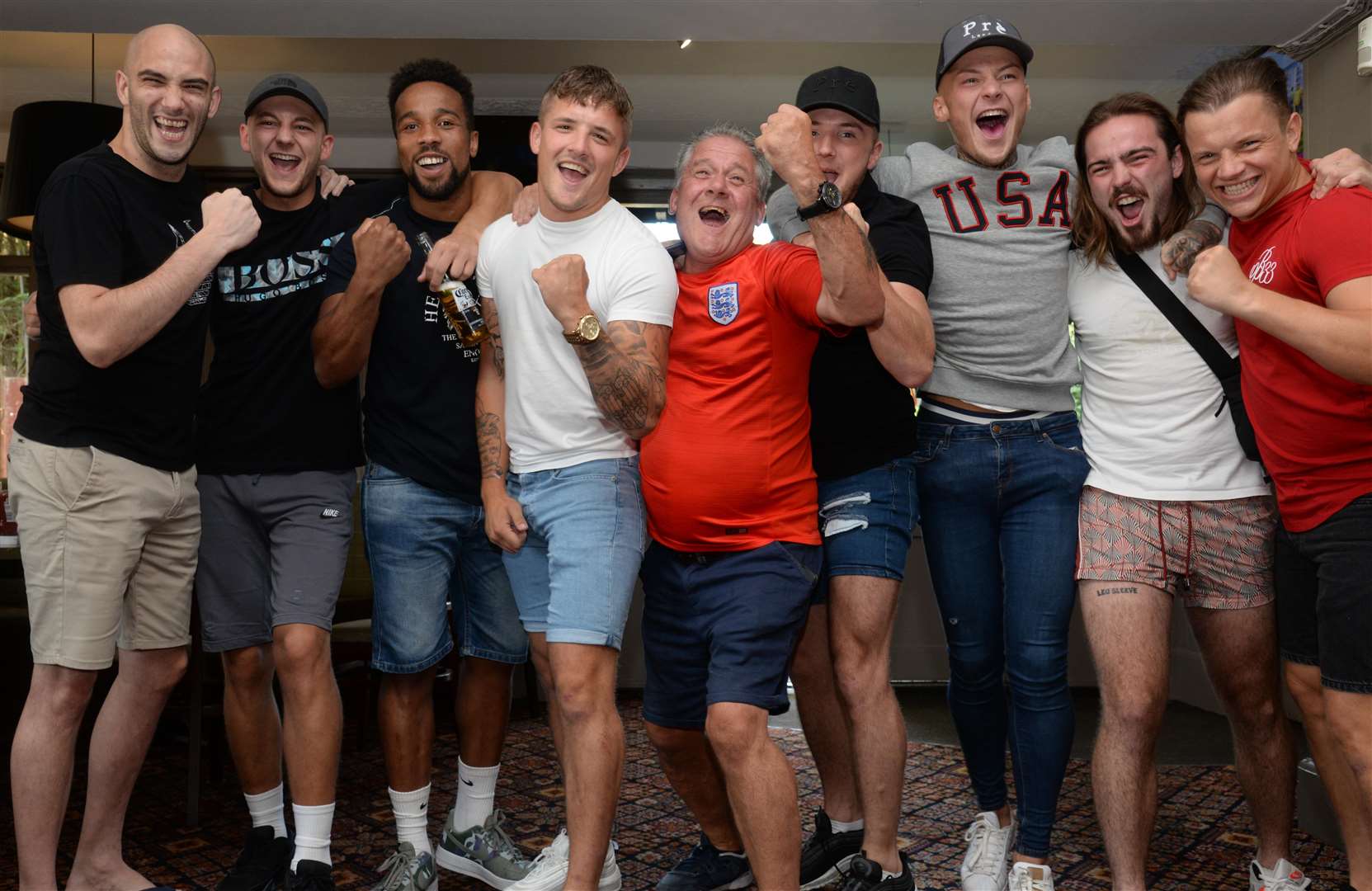 Fans at The Cricketers in Sturdee Avenue, Gillingham. Picture: Chris Davey