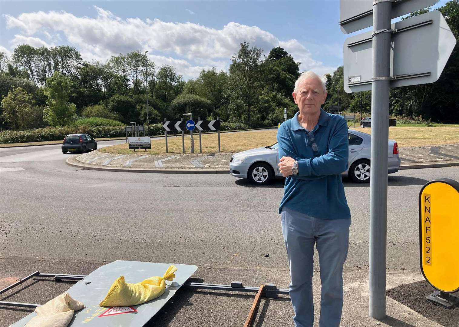 Resident Ian Stuart at the A249 roundabout