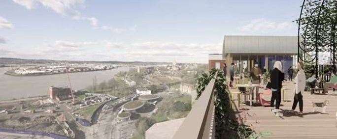 An image of how the rooftop of Mountbatten House in Chatham could have looked. Picture: Lyall Bills & Young