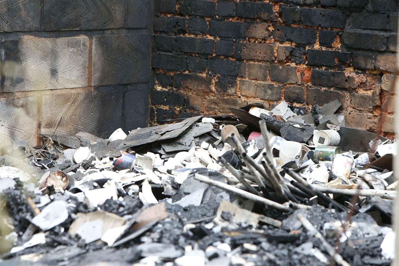 Fire destroys storage unit and equipment. Recreation Ground, Church Street, Boughton Monchelsea..Picture: Andy Jones. (12563794)