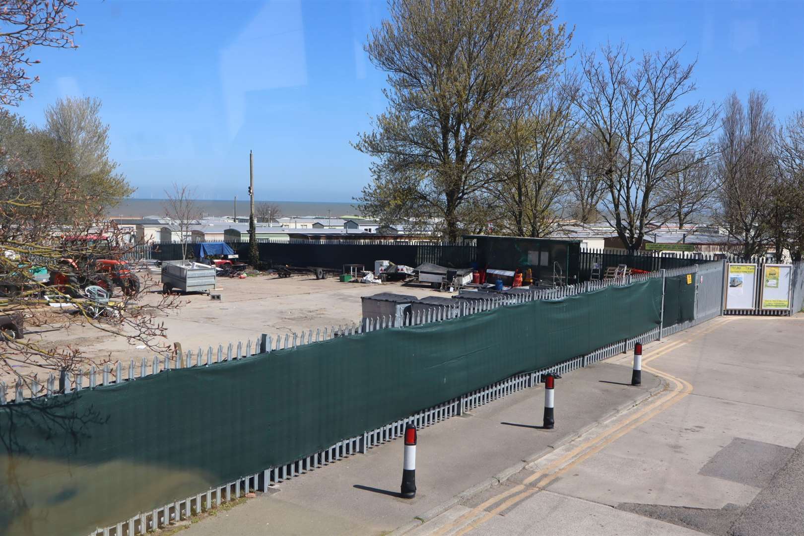 The old bus depot in Leysdown now owned by Priory Hill holiday park. Buses have to perform a three-point turn to turn round in the road