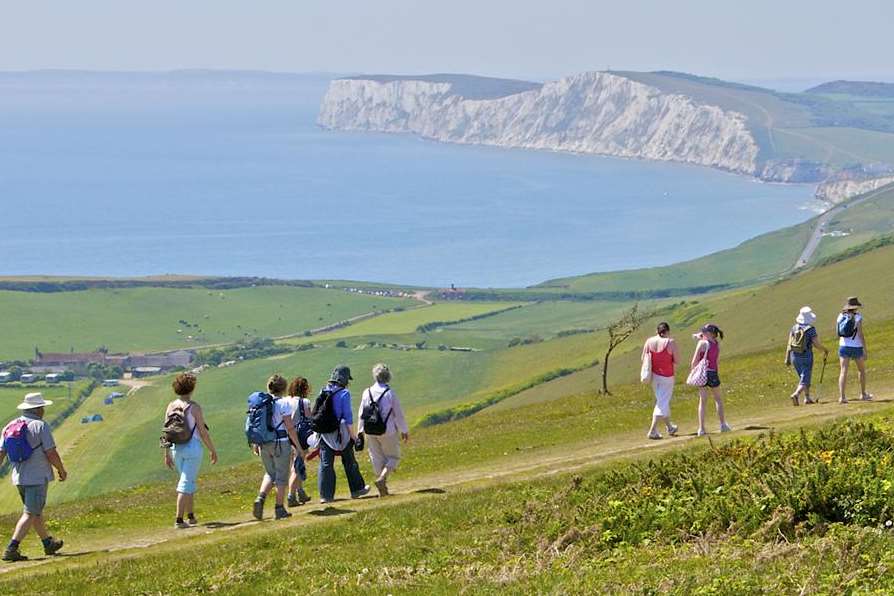 People walking during the Isle of Wight festival