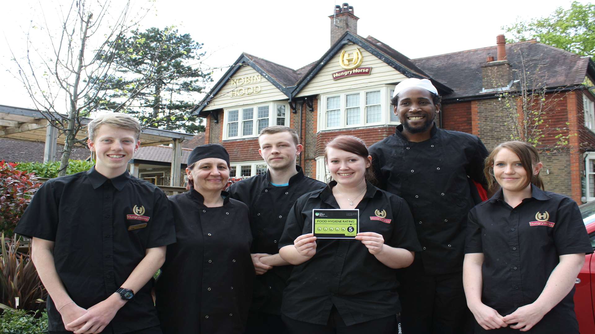 Staff at the Robin Hood pub