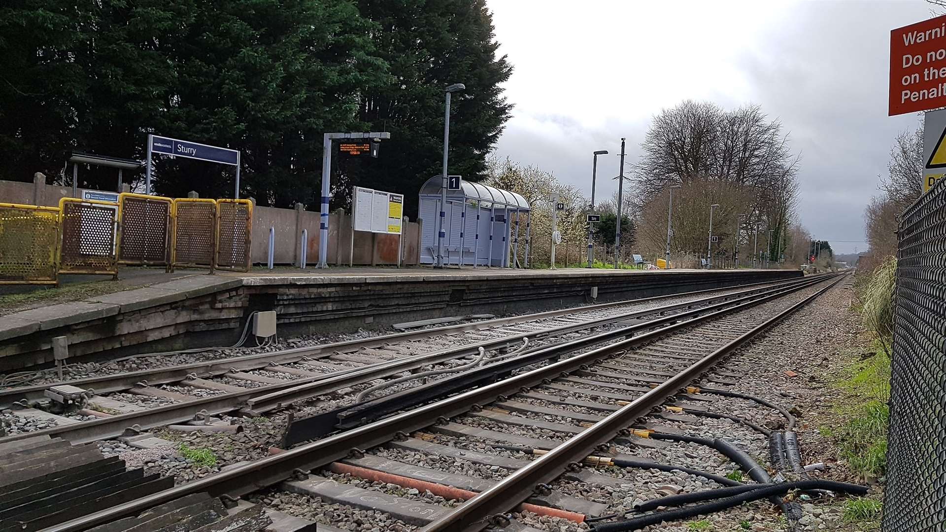 Trains were diverted after a trespasser was found on the line near Sturry railway station