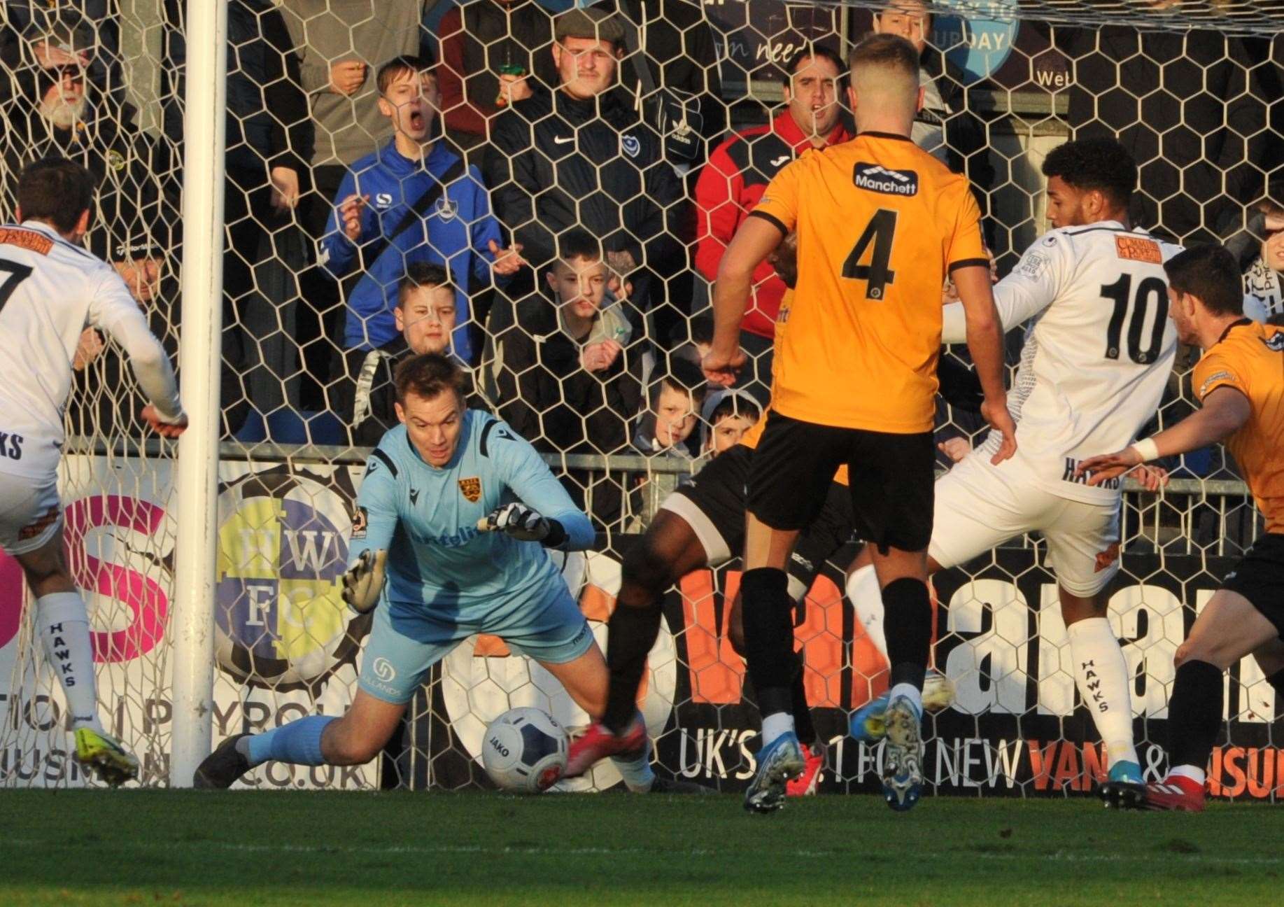 Chris Lewington in the thick of things at Havant Picture: Steve Terrell