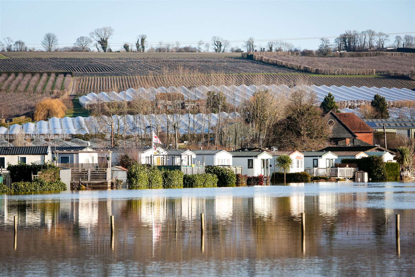 Flooding at Yalding's Little Venice Caravan Park in 2019. Picture: Matthew Walker