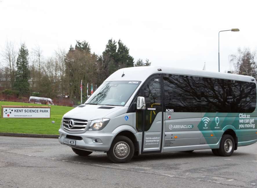 The ArrivaClick minibus at Kent Science Park