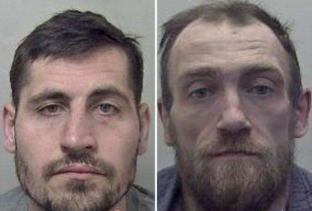 Lawrence Cole and Will Crump attacked a man with a baseball bat and stole £500 before leaving him in a burning flat in Canterbury. Picture: Kent Police