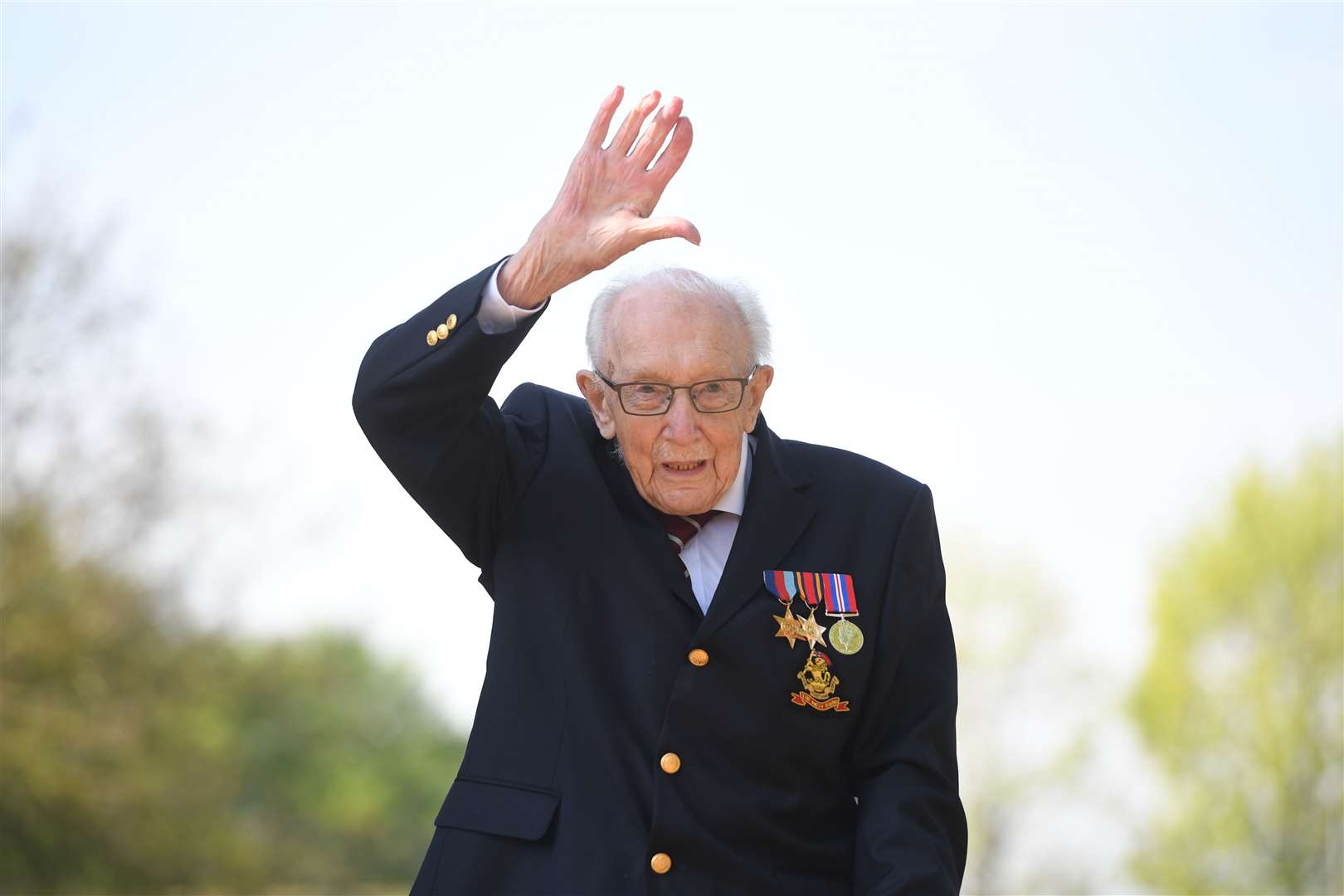 War veteran Captain Tom Moore at his home in Marston Moretaine, Bedfordshire (Joe Giddens/PA)