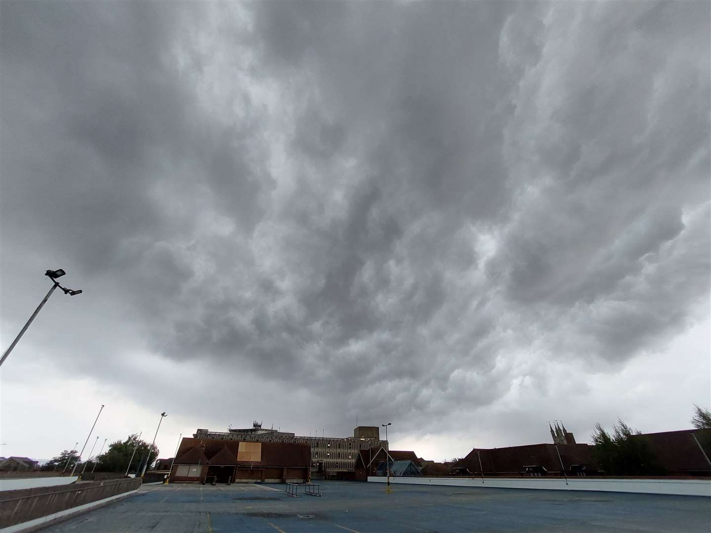 Stormy skies came over Ashford earlier this afternoon