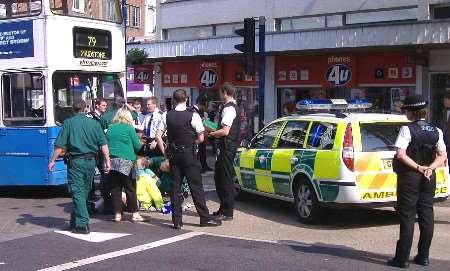 The emergency services at the scene. Picture: EVE PARISH