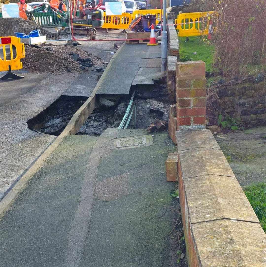 There was also a hole at the side of the road. Photo credit: Darren Gregory