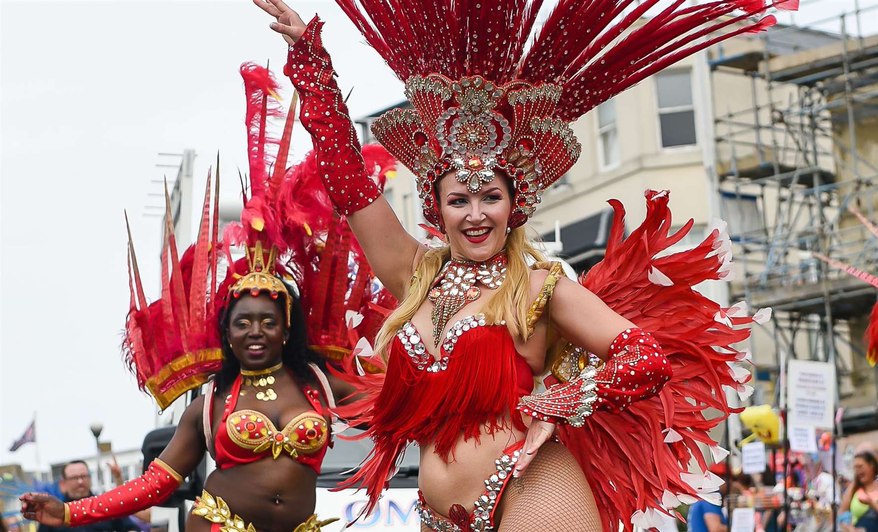 Dancers wearing flamboyant costumes led the parade last summer