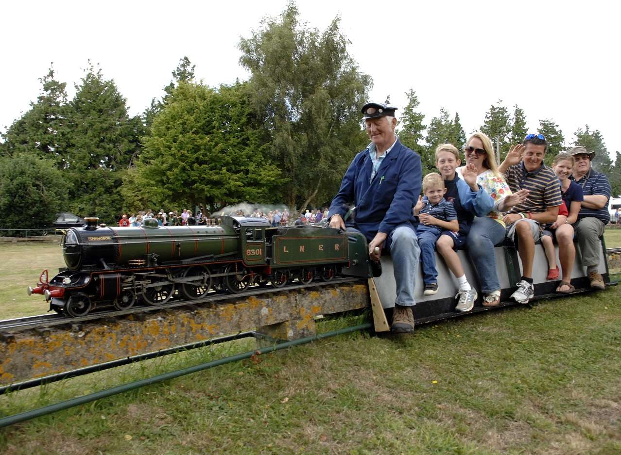 The model railway in full steam at a popular open weekend