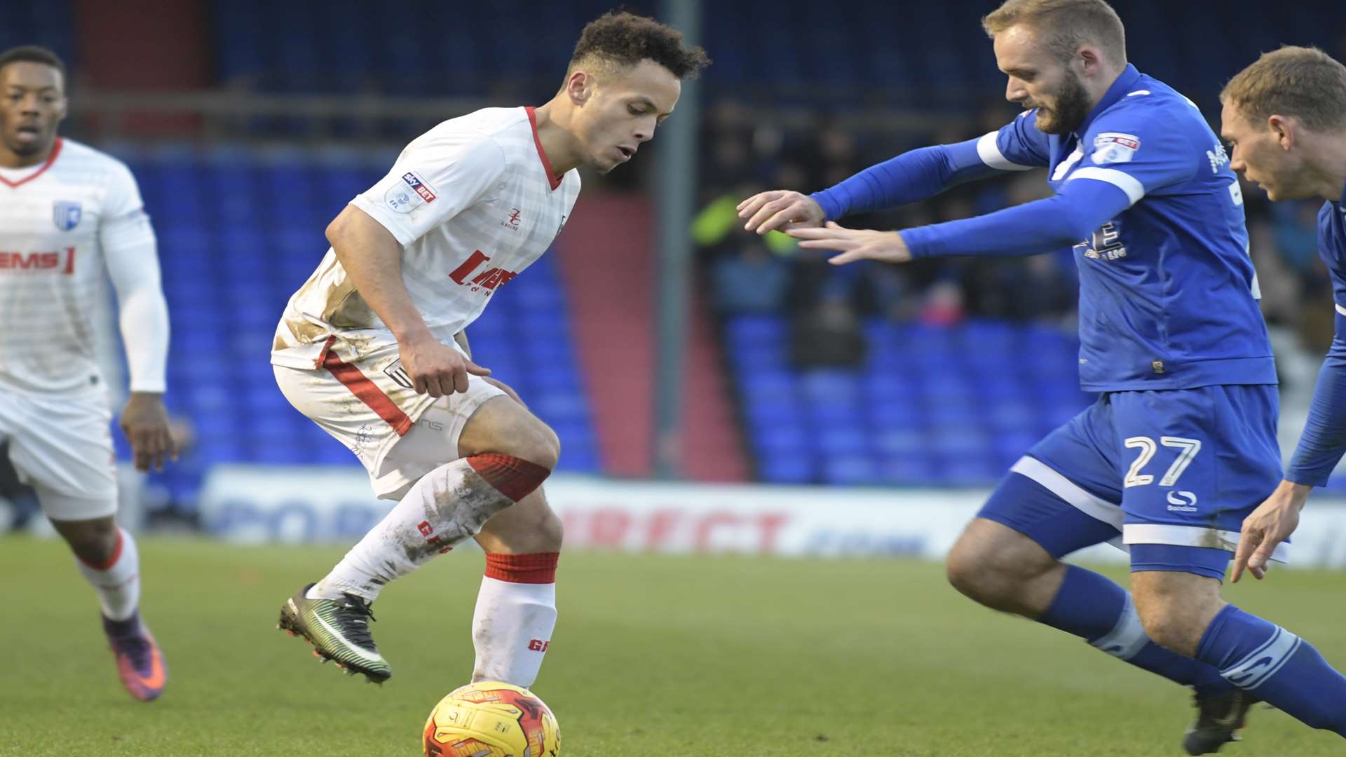 Elliott List teases the Oldham defence on Saturday Picture: Barry Goodwin