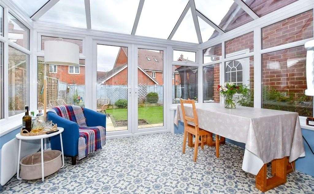 The double-glazed conservatory is an attractive feature of the Maidstone property. Picture: Wards