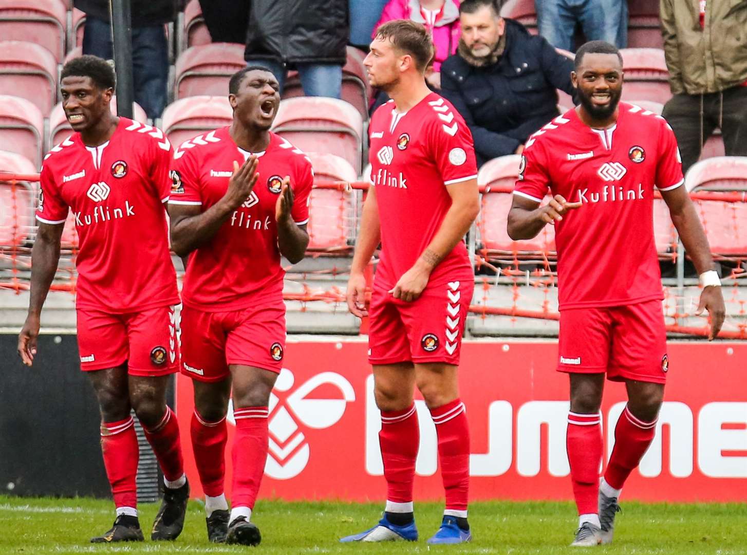 Ebbsfleet's players are left frustrated after Maidenhead's equaliser on Saturday Picture: Matthew Walker FM19173730