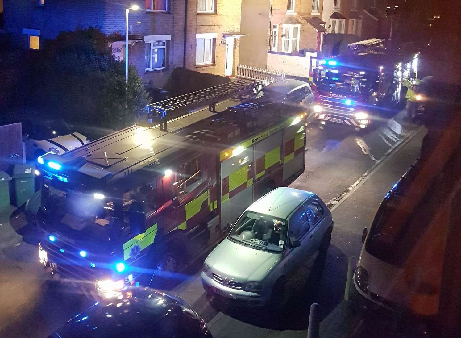 Fire crews arrive at the scene. Picture: Zita Auzina