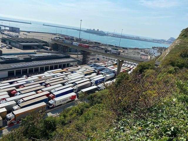 An immense number of HGVs are currently trying to make it to France. Picture: David Joseph Wright