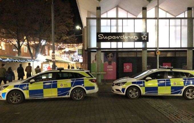 Police in Canterbury city centre after incident at Poundland this afternoon Picture: UKNIP (22983125)