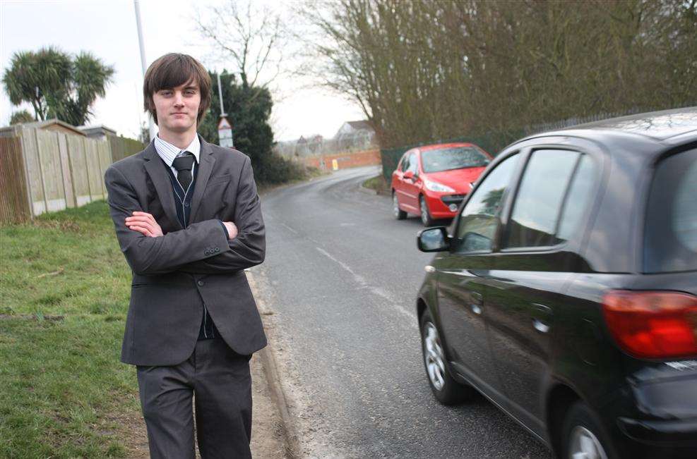 Laurence Marshall with Highsted Road behind him.