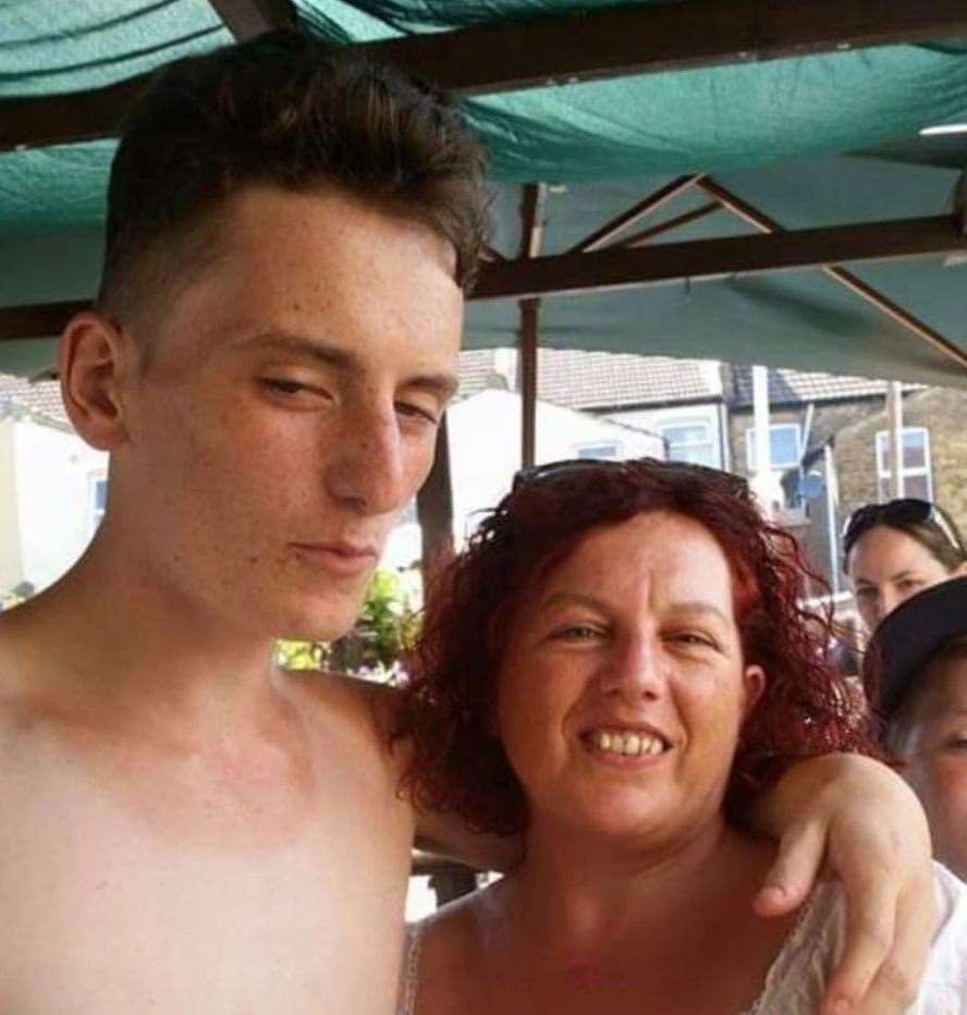 Regan Phillips with his mum Julie, who paid tribute to her "loving" son following his death