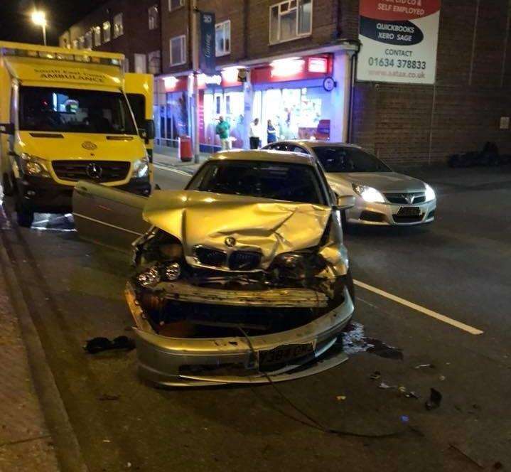 Emergency crews attend a crash in Watling Street, Chatham