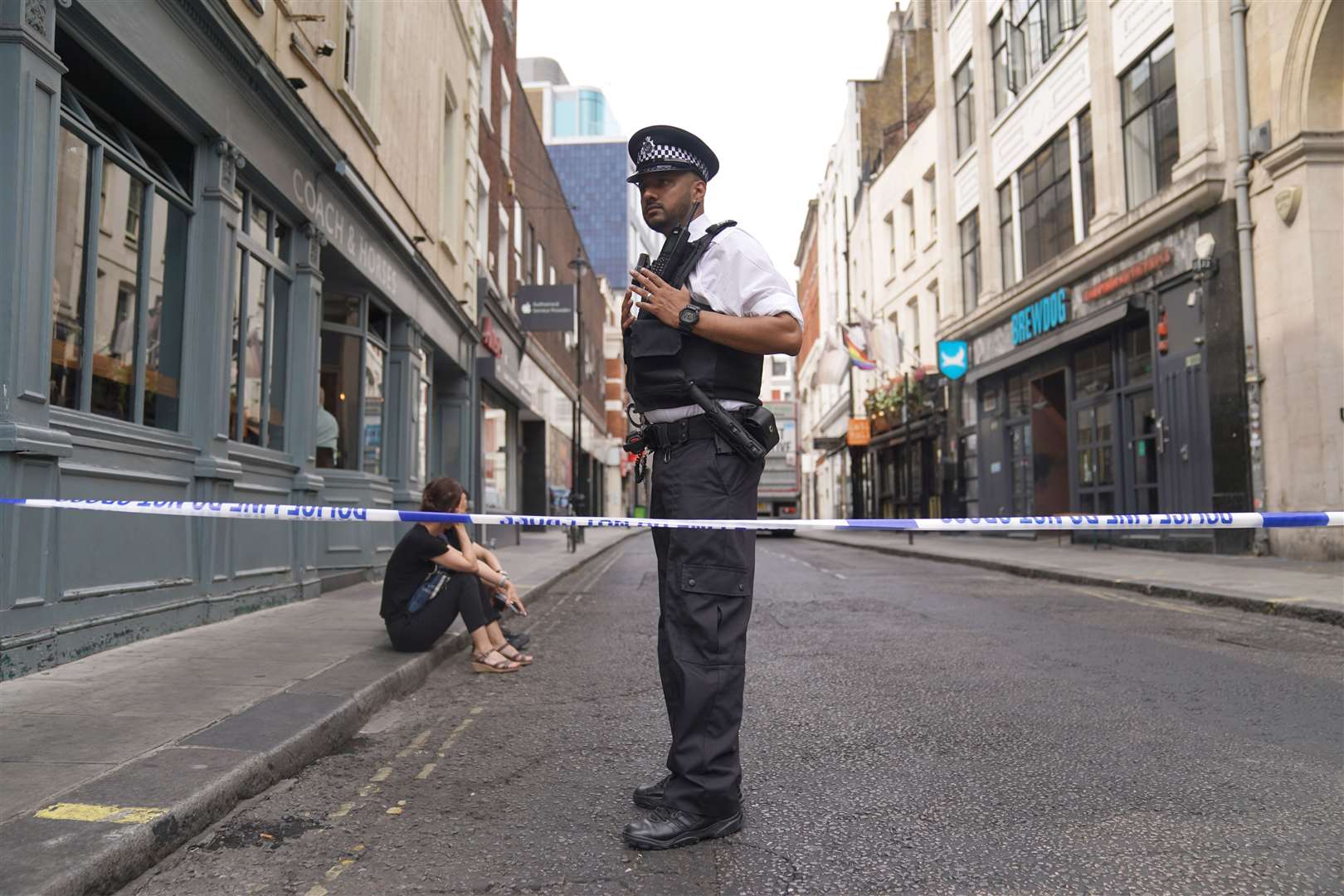 A police cordon in Poland Street (Victoria Jones/PA)