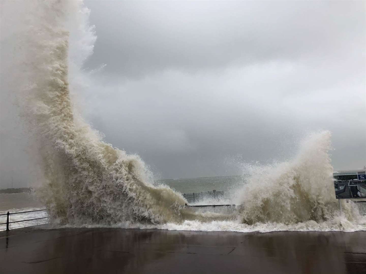 Dramatic pictures taken at Dover seafront show power of storm