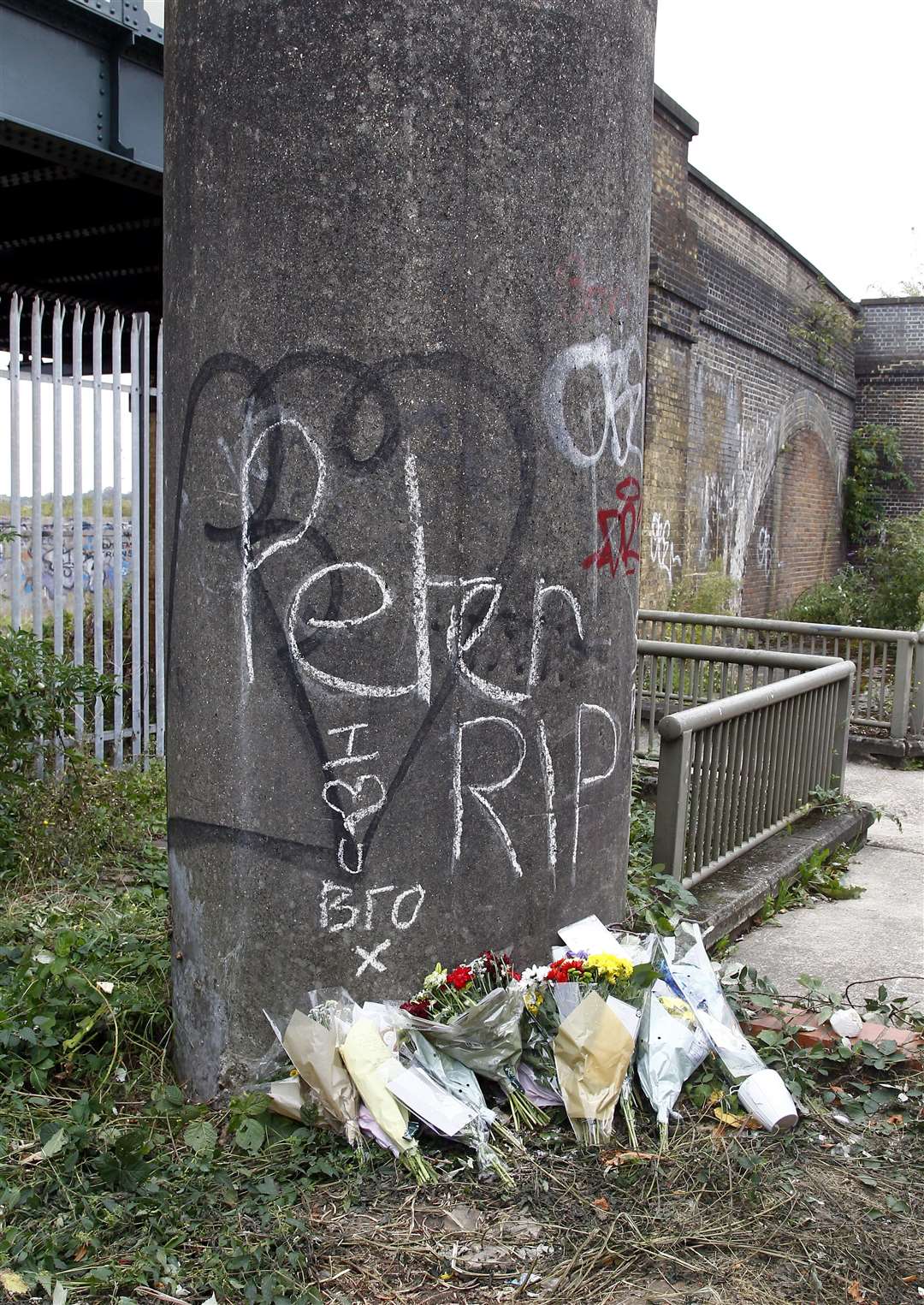 The scene at Rochester Bridge after Peter Beale was stabbed to death