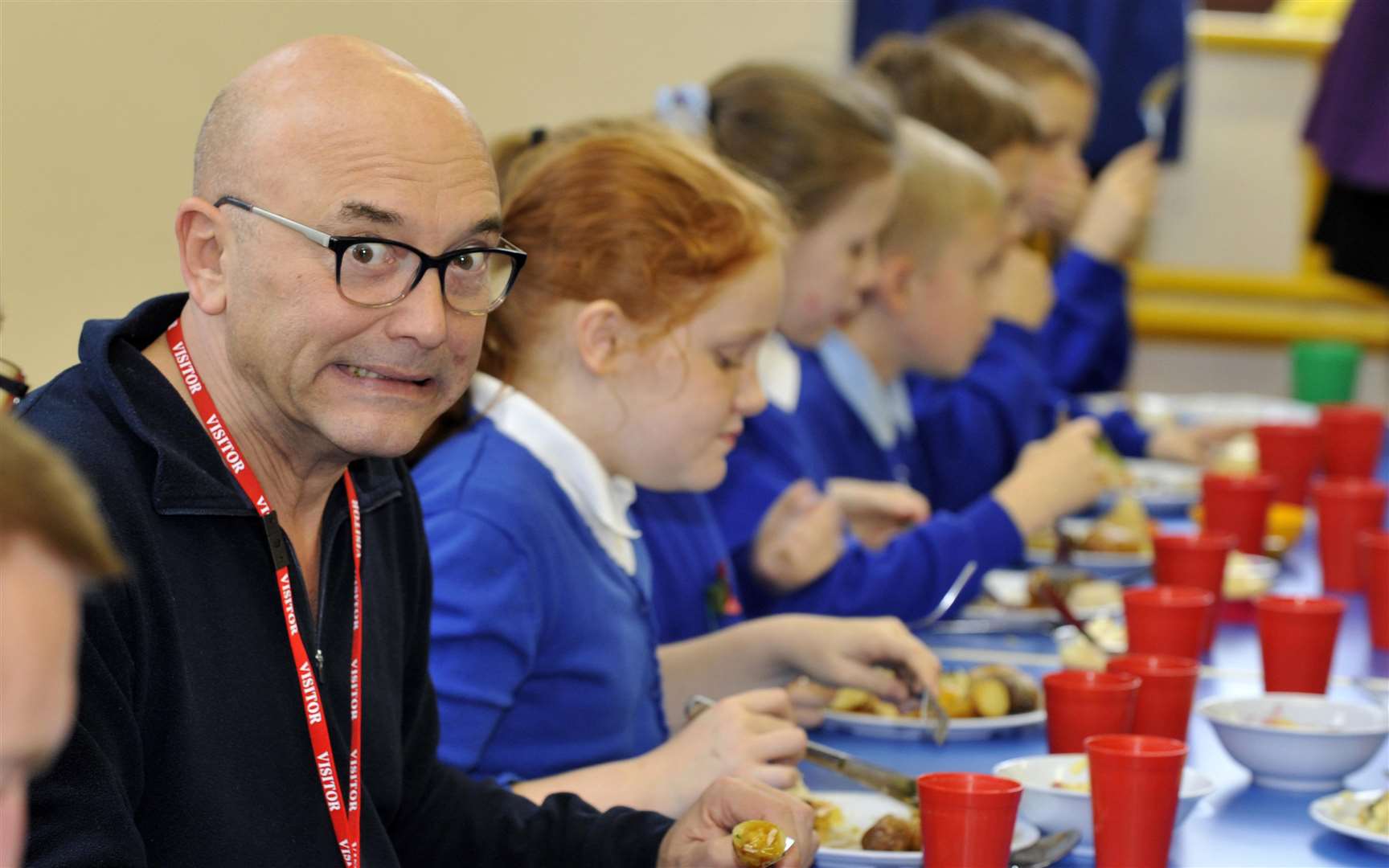 Gregg visiting Minster Primary school Picture: Tony Flashman