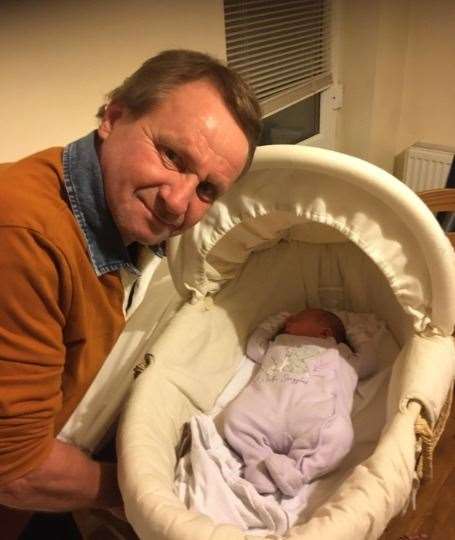 Simon meeting one of his grand-nephews, the grandchild of late brother Michael