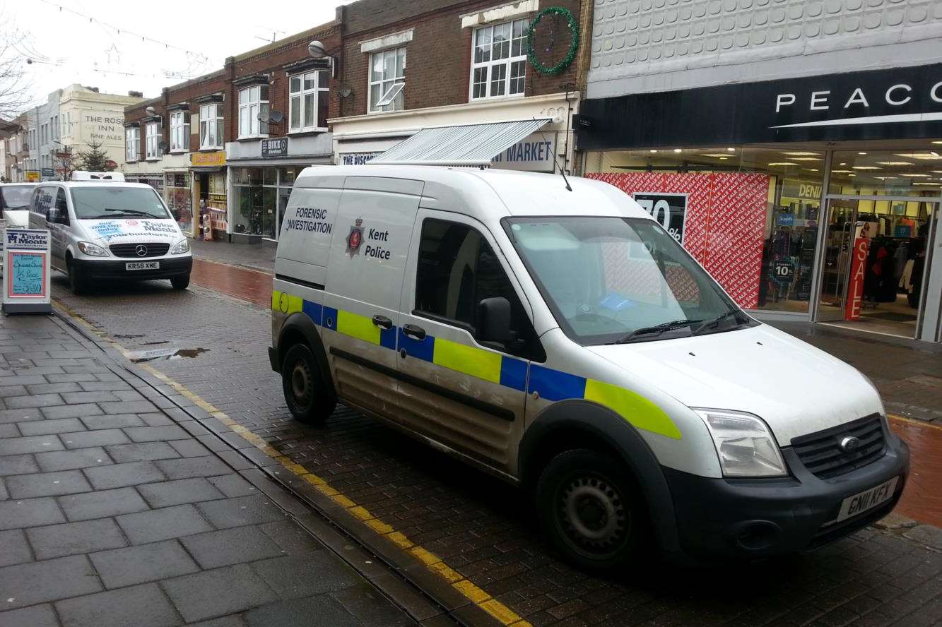 Police forensic teams attended the scene in Mortimer Street