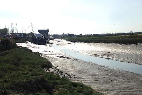 The dramatic rescue happened at Iron Wharf, Faversham. Picture: Bess Browning.