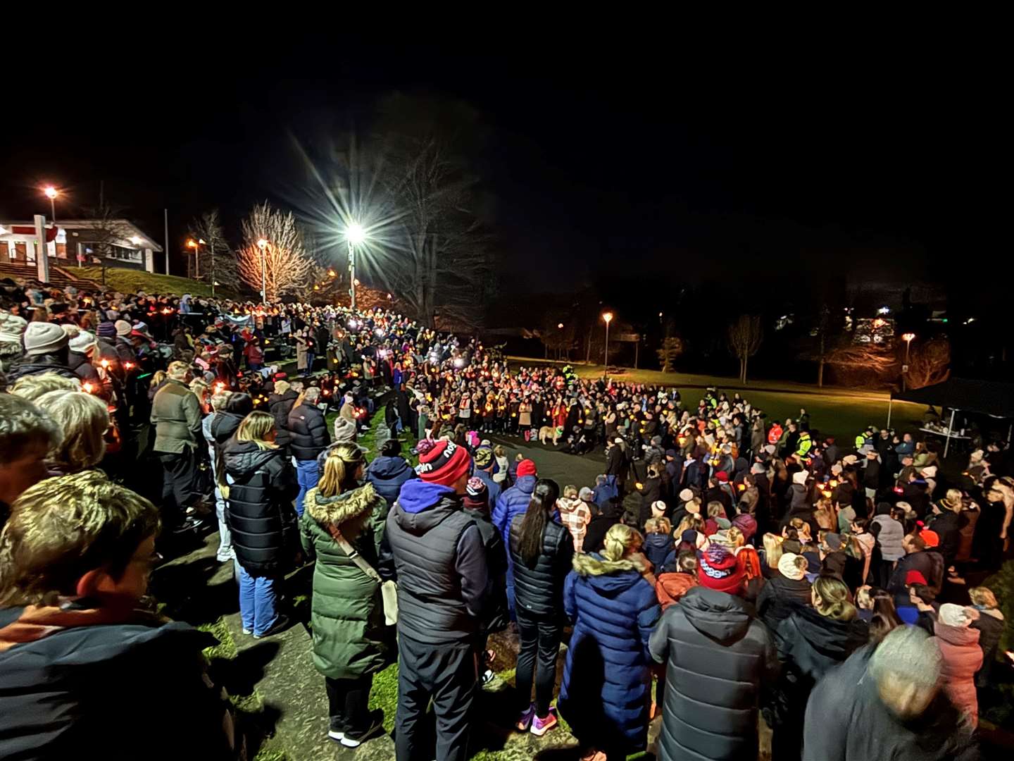 A vigil was organised by Women’s Aid Down Armagh at Solitude Park in Banbridge following the murder of Karen Cummings in the town in December (Rebecca Black/PA)