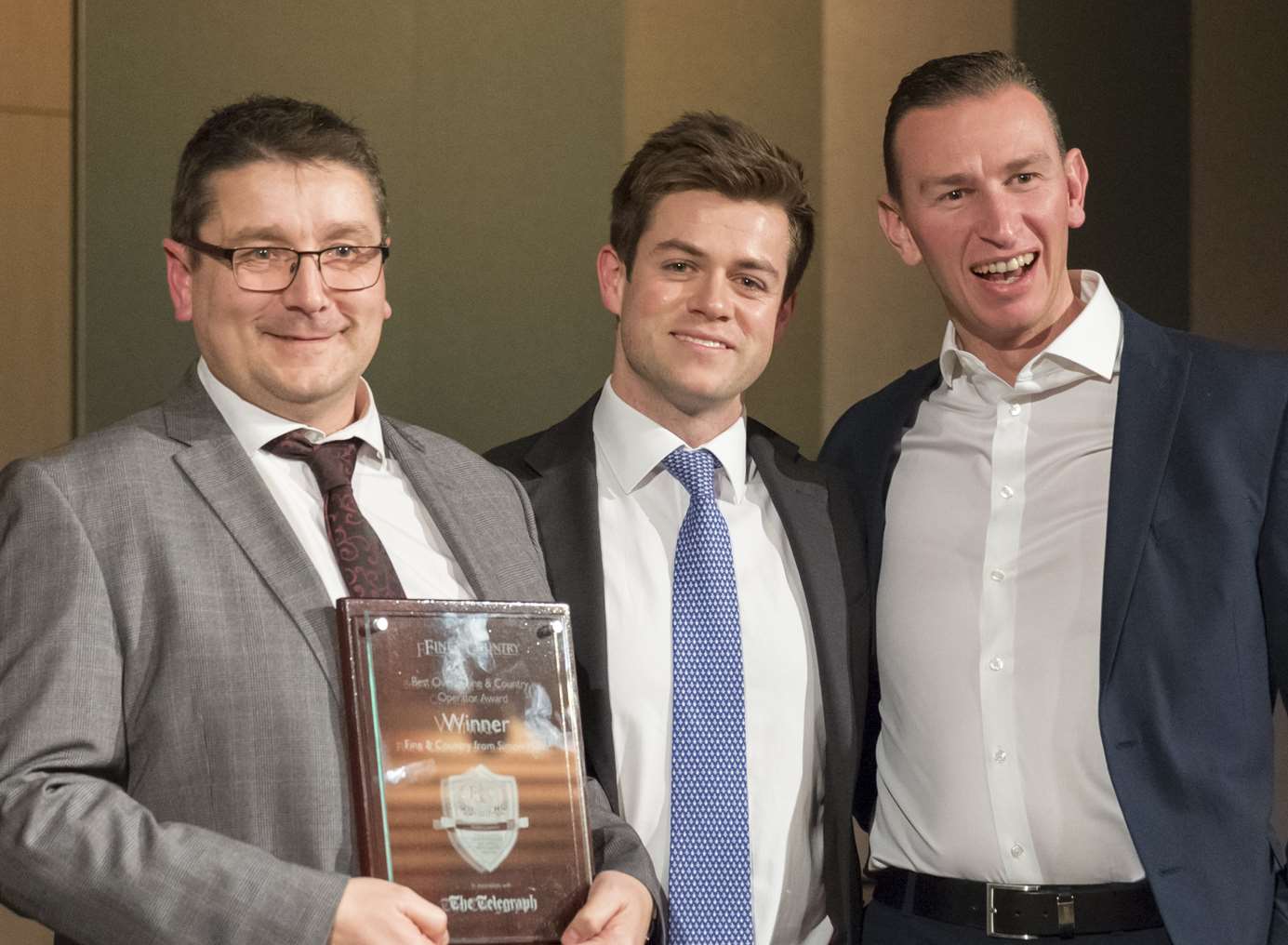 Left to right, Chris Doe, regional managing partner, chief executive David Lindley and managing director Gavin Curd, all of Fine & Country