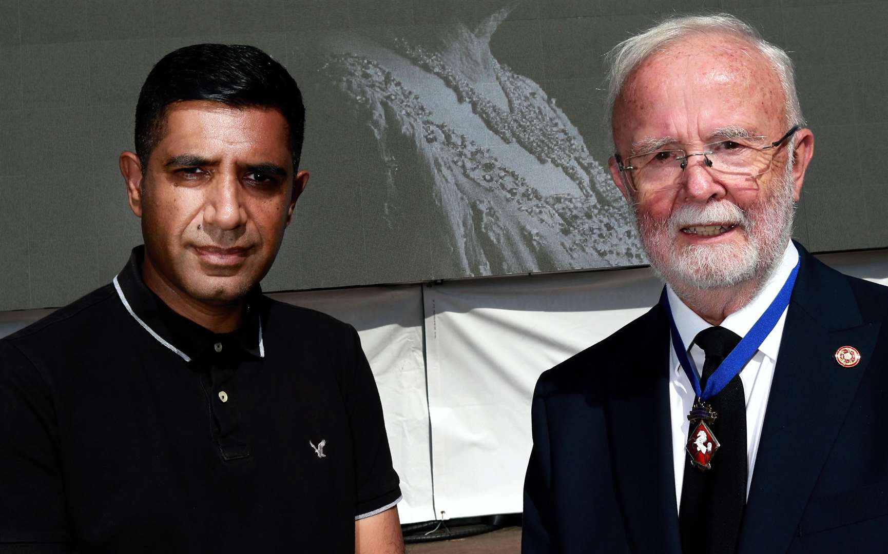 Gurvinder Sandher with Deputy Lieutenant Bill Cockcroft. Picture: Community Cohesion