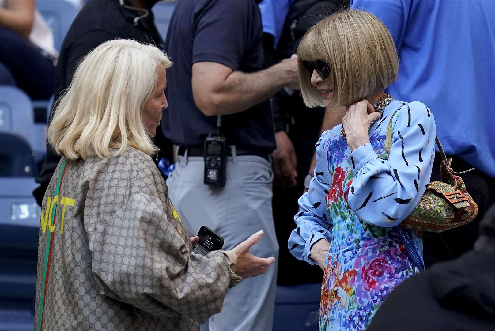 Anna Wintour (right) was among the famous faces pictured at the US Open to watch Williams play (Seth Wenig/AP)