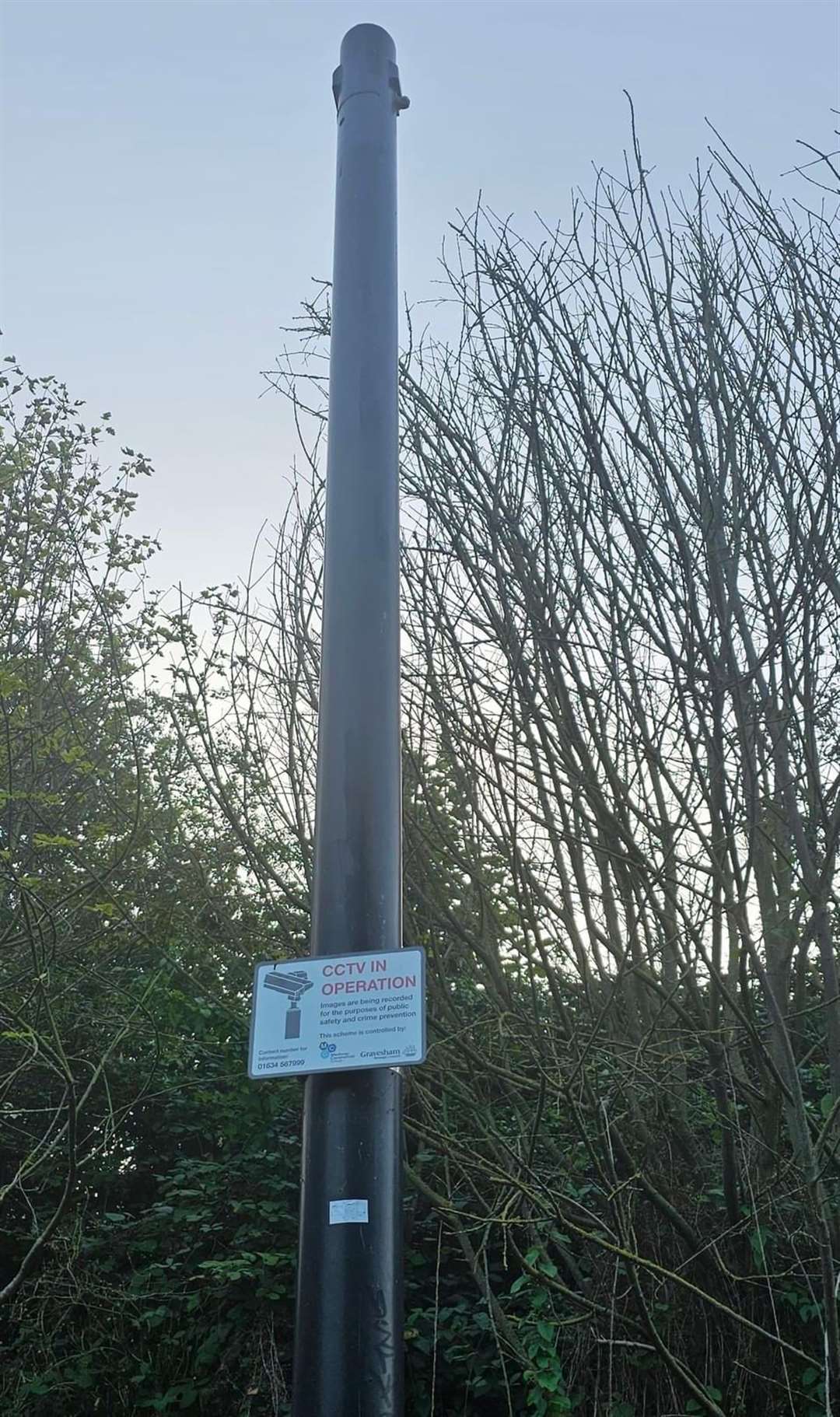 The CCTV pole has no camera