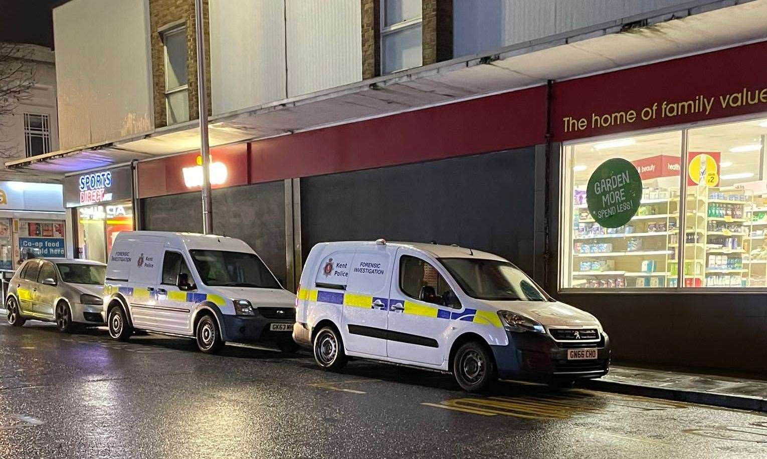 Police in Gillingham High Street after the incident