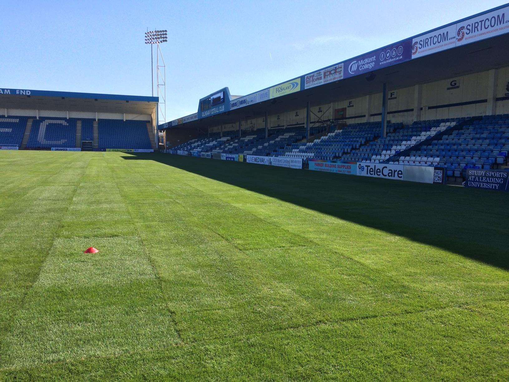 Gillingham's new hybird pitch has been laid