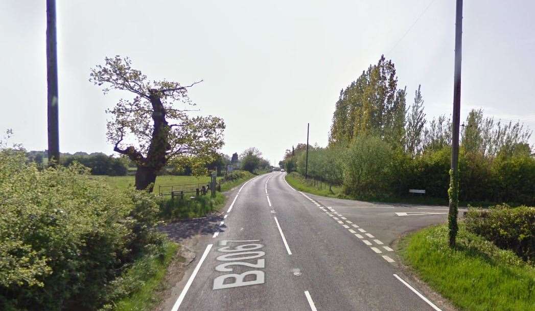 A motorcyclist suffered serious injuries in the collision at this B2067 junction. Picture: Google