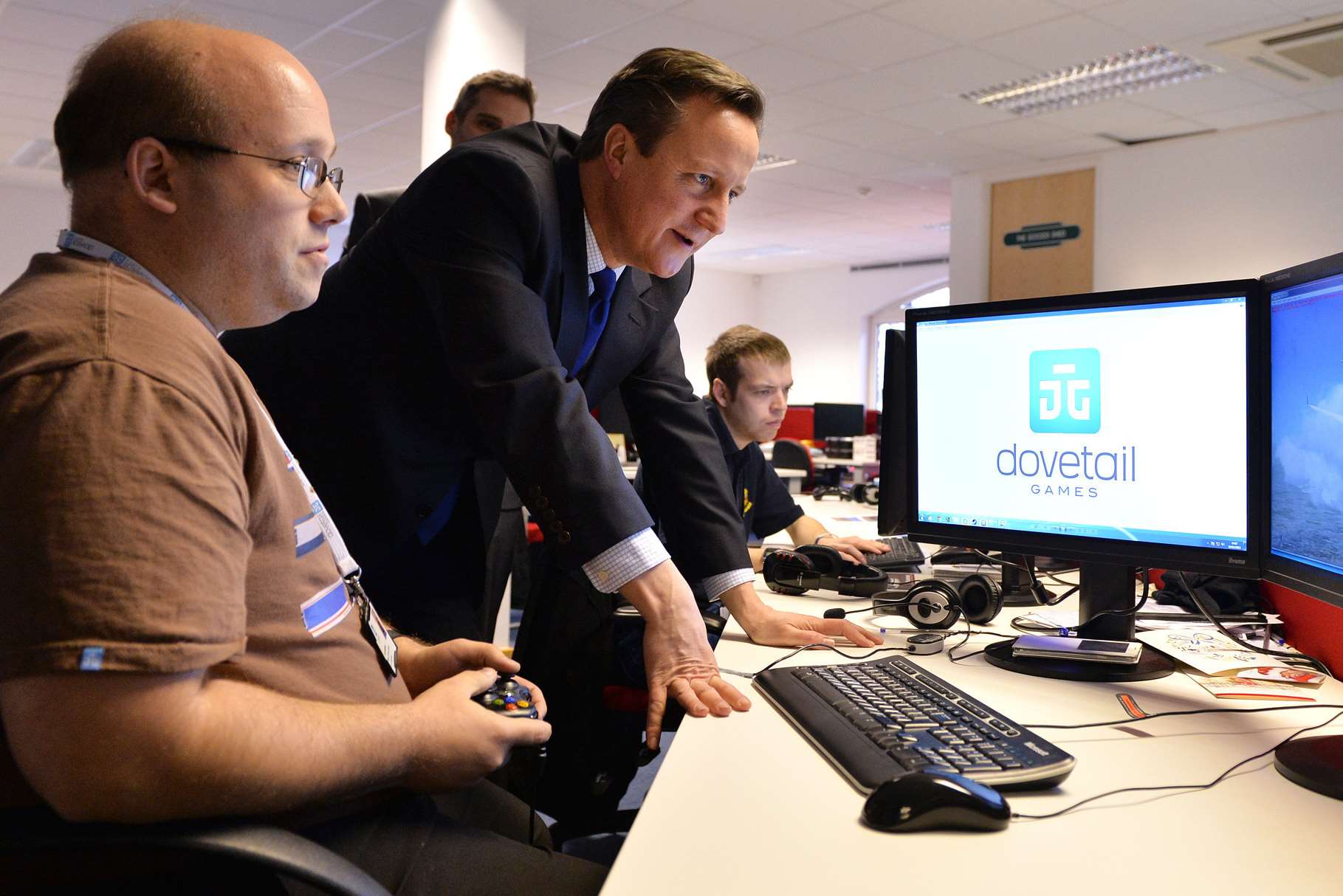 David Cameron visited Dovetail Games in Chatham before the general election. Picture: Crown Copyright